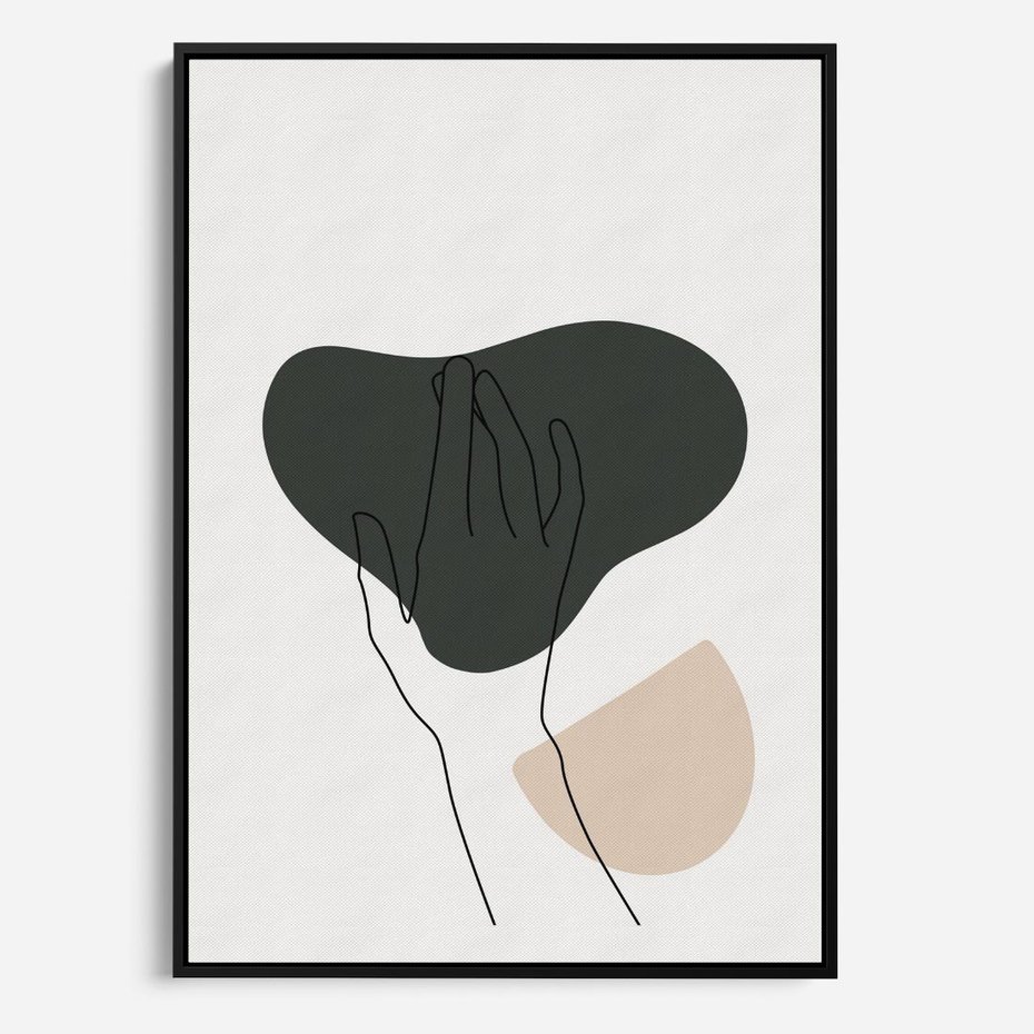 Obraz w ramie 50x70 - Bezczasowe Echo - szkic jedną linią, one line - rama czarna