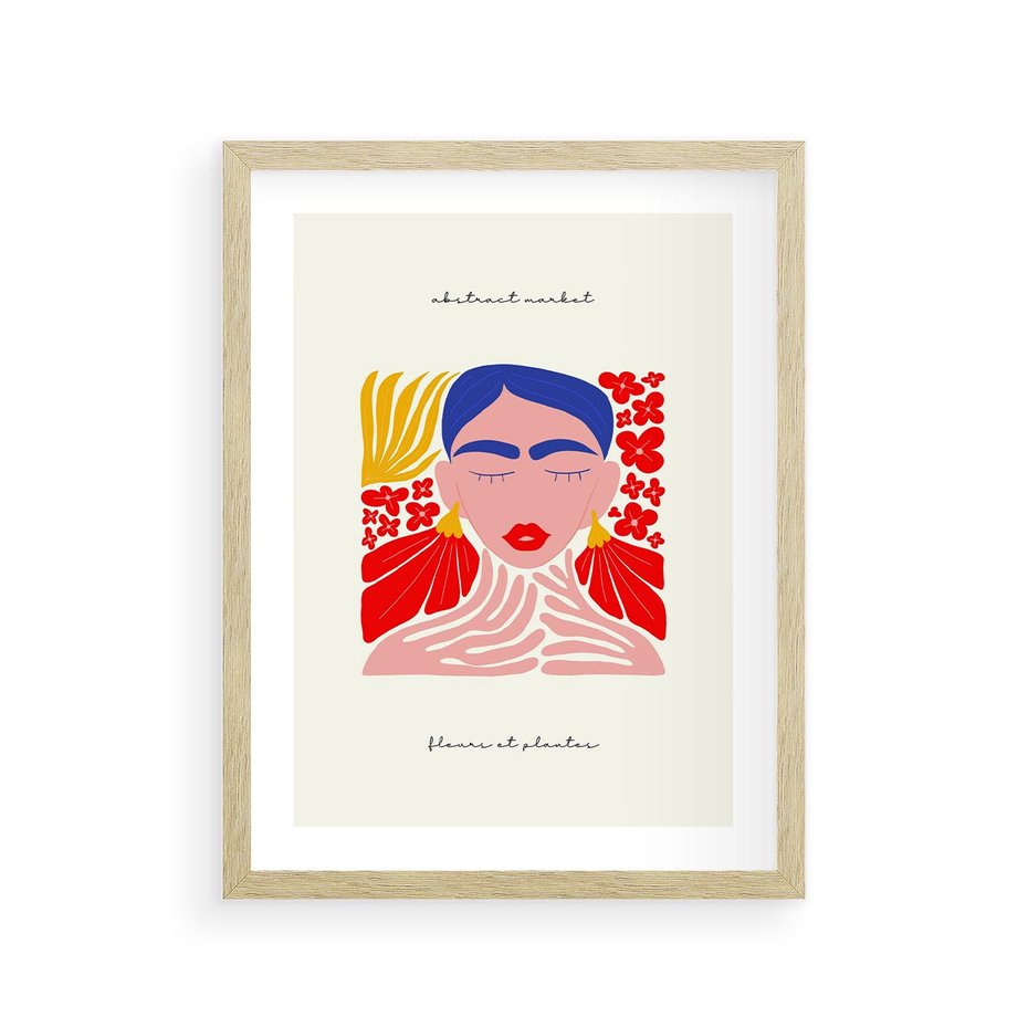 Plakat w ramie 30x40 - Bezgraniczne Rytmy - kobieta, sztuka abstrakcyjna - rama drewno