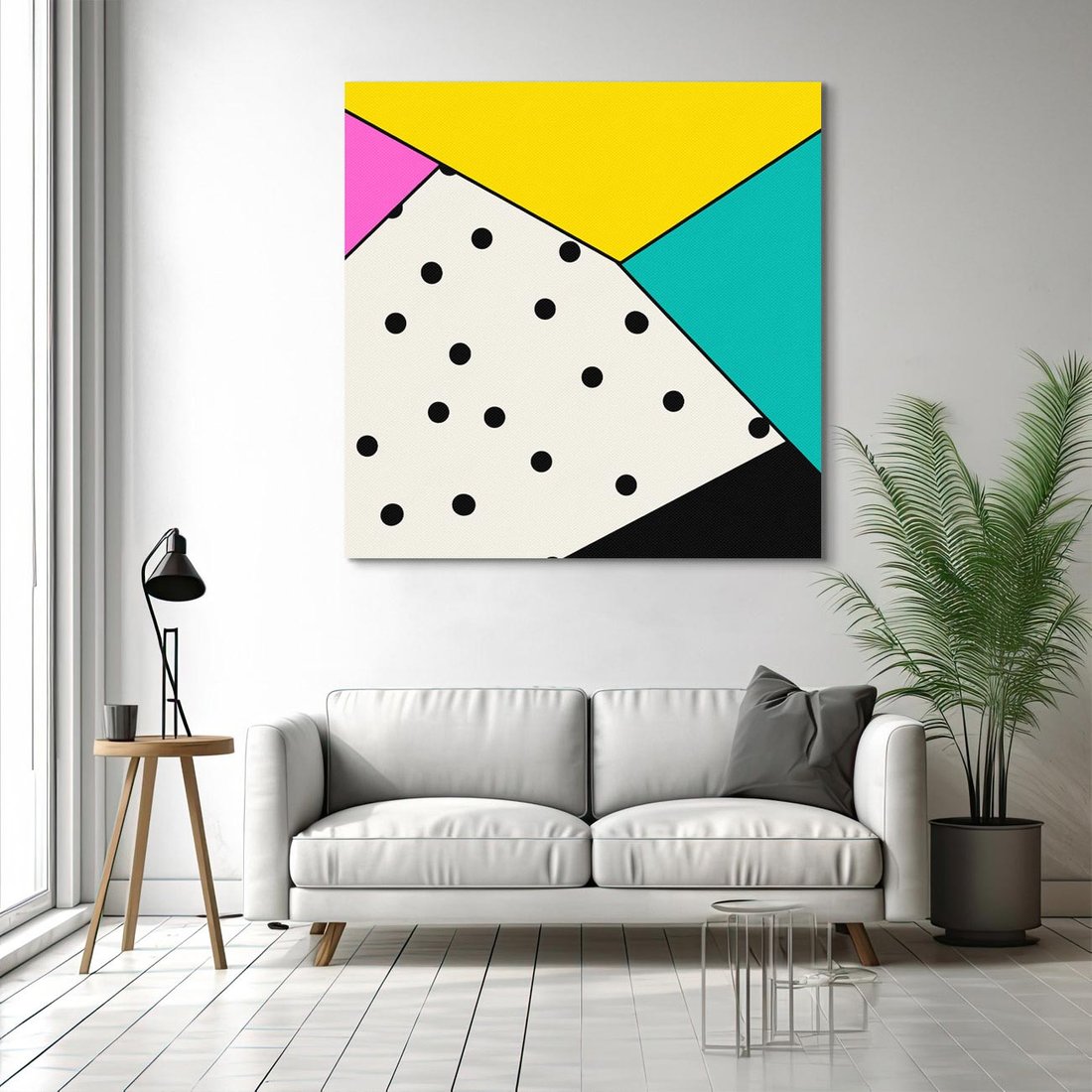 Obraz na płótnie 50x50 - Wesołe Geometryczne Kształty - geometryczne kształty, abstrakcja
