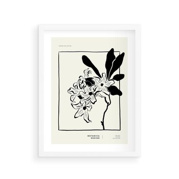 Plakat w ramie 50x70 - Kwiatowe przestrzenie - kwiat, grafika - rama biała