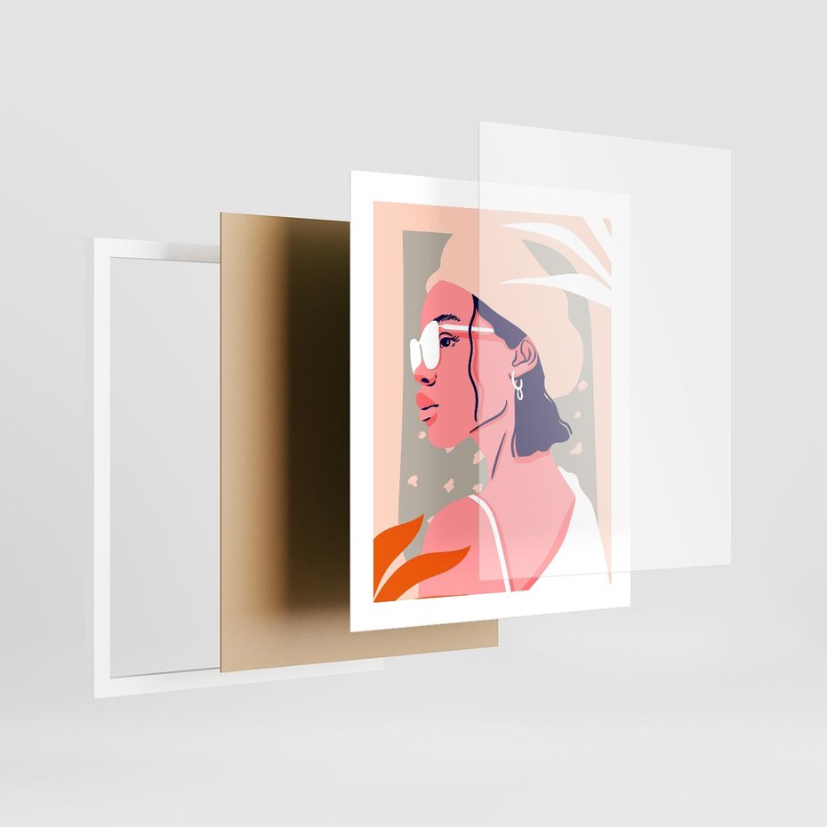 Plakat w ramie 40x50 - Kobieca Esencja - nowoczesny plakat, styl retro - rama biała