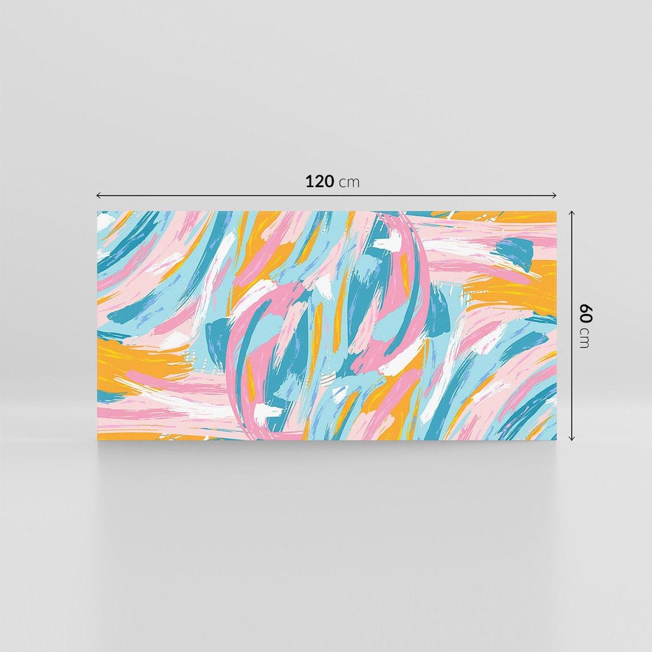 Obraz na płótnie 120x60 - Refleksje w krainie abstrakcji - abstrakcja, energiczne pociągnięcia pędzla