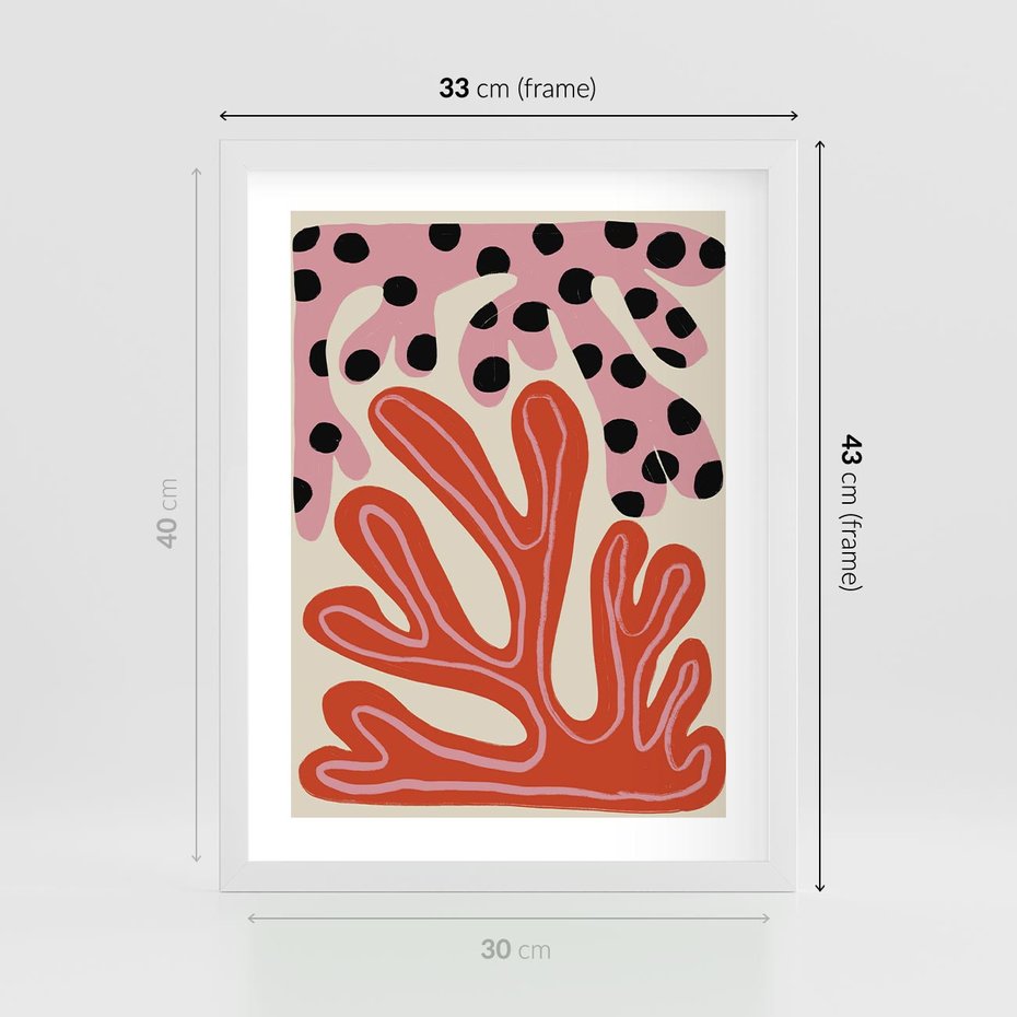 Plakat w ramie 30x40 - Księga Pastelowych Impulsów - abstrakcyjny obraz, plakat - rama biała