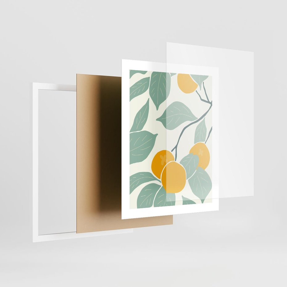 Plakat w ramie 40x50 - Wewnętrzna Melodia - plakat, nowoczesna sztuka - rama biała