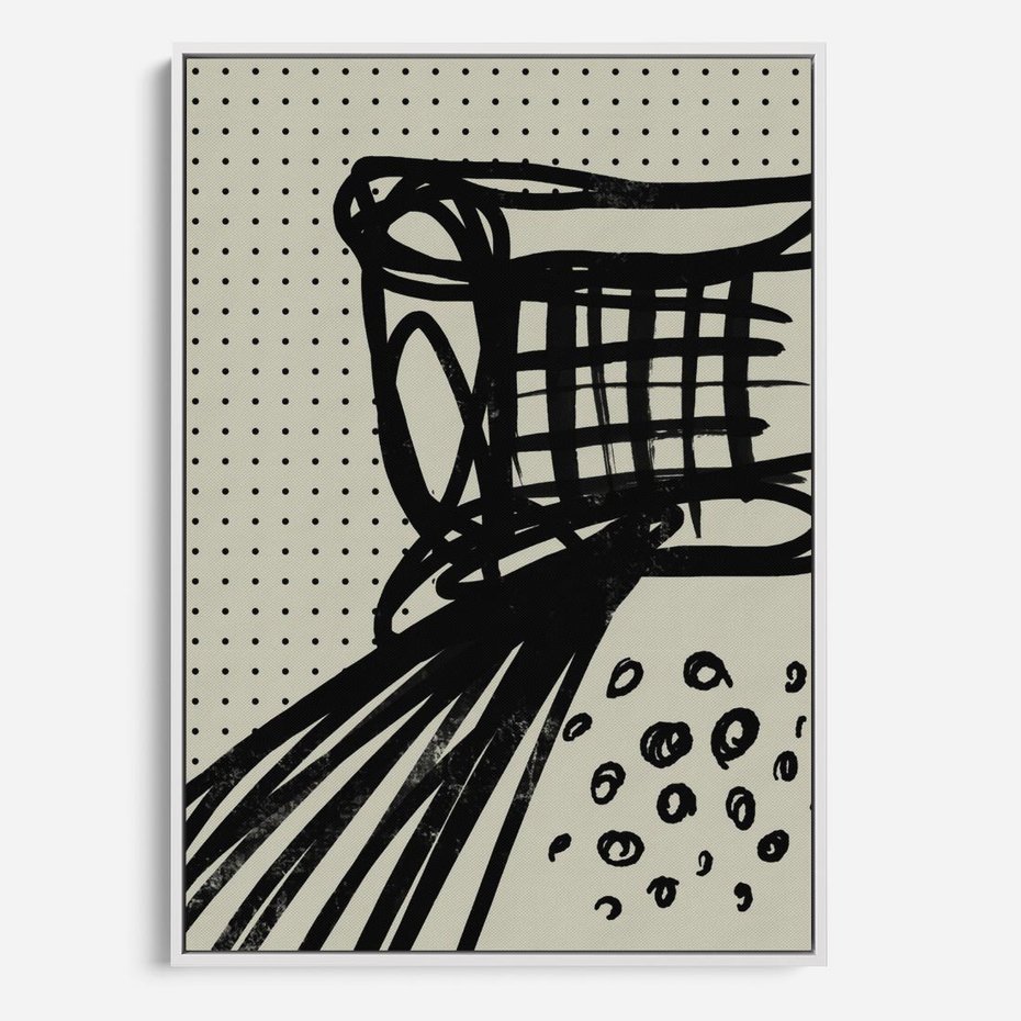 Obraz w ramie 80x120 - Złudne Kontemplacje - abstrakcyjna mroczna kompozycja, nieregularne - rama biała