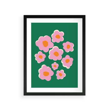 Plakat w ramie 30x40 - Przenikające Refleksje - abstrakcyjny plakat, boho styl - rama czarna