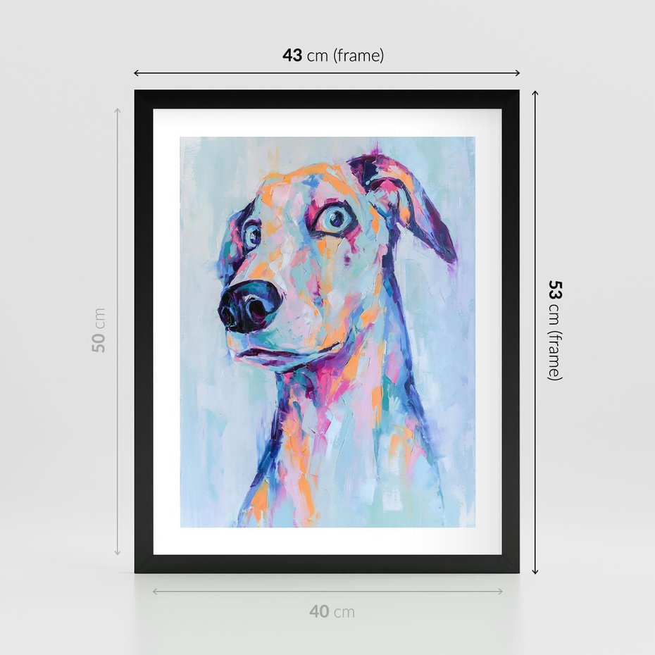 Plakat w ramie 40x50 - Cześć! Jak się Masz? - obraz olejny, zabawna sztuka - rama czarna