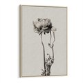 Obraz w ramie 80x120 - Kwiatowa Symfonia w Szarościach - czarno biała odbitka, jak fotografia - rama drewno