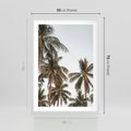 Plakat w ramie 50x70 - Palmy - tęsknota za Hawajami - palmy, Hawaje - rama biała