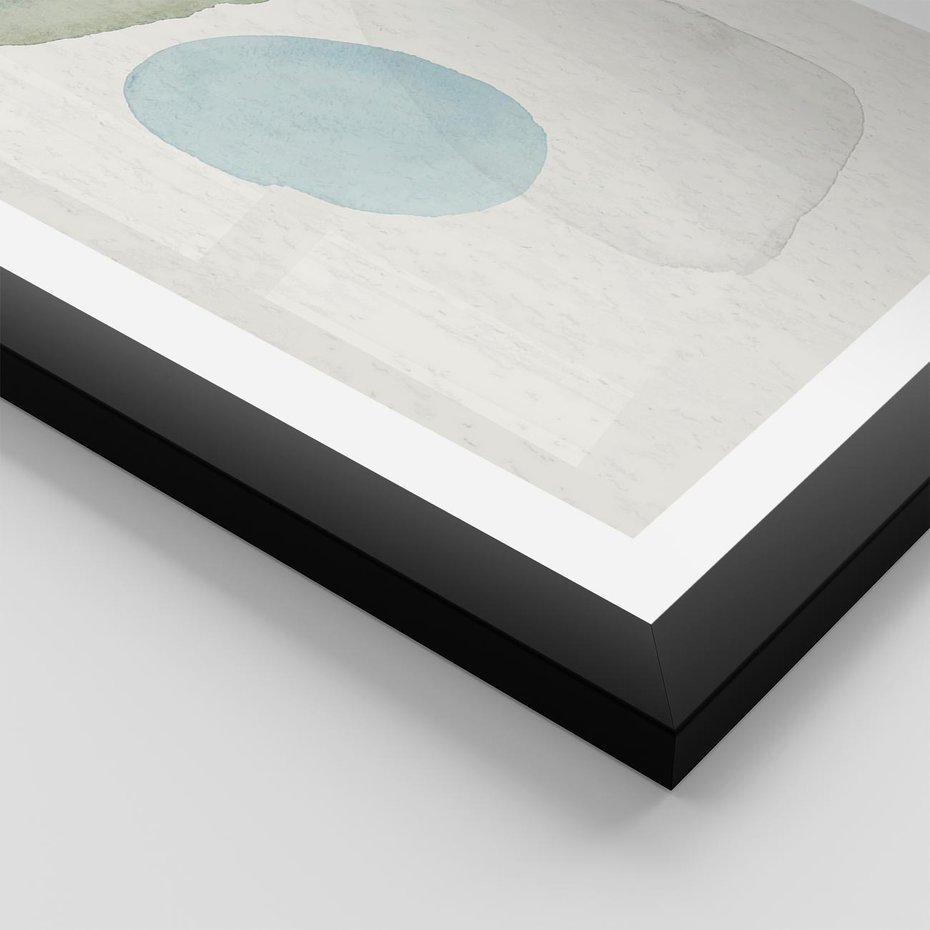 Plakat w ramie 40x50 - Akwarelowa Symfonia Natury - abstrakcyjne delikatne plamy, akwarelowe - rama czarna