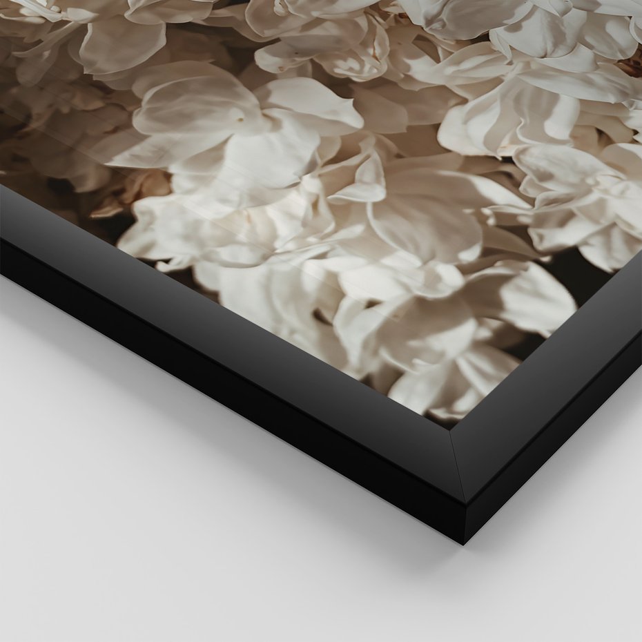 Zestaw obrazy w ramie 50x70 galeria - Kwiaty, róże, kawa - rama czarna