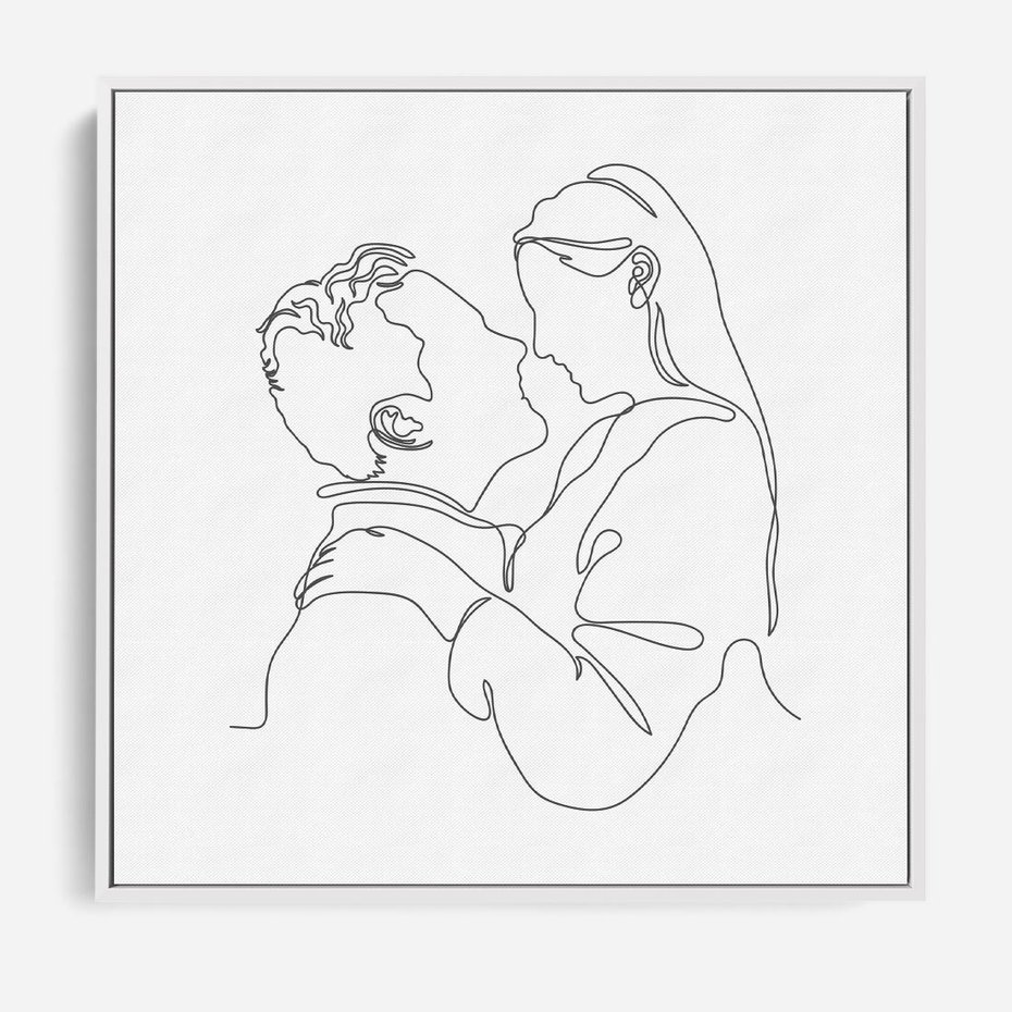 Obraz w ramie 80x80 - Bezgraniczne Tańce - para zakochanych, kobieta i mężczyzna - rama biała