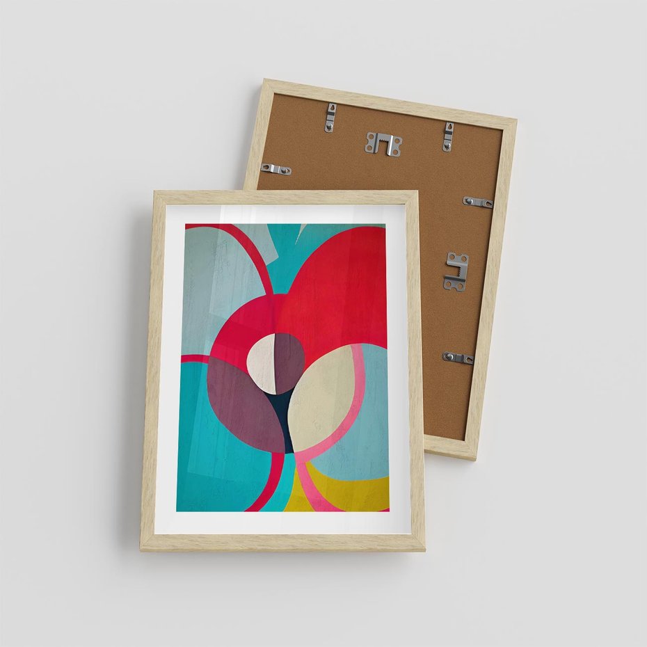 Plakat w ramie 30x40 - Kolorowe Odsłony Inspiracji - abstrakcyjny obraz, olejny - rama drewno