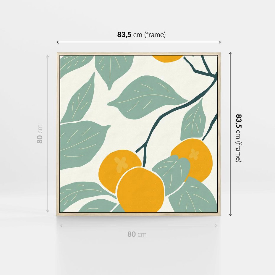 Obraz w ramie 80x80 - Wewnętrzna Melodia - plakat, nowoczesna sztuka - rama drewno