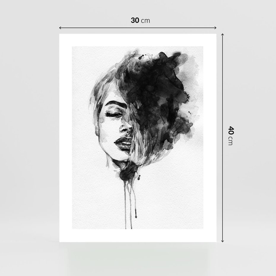 Plakat bez ramy 30x40 - Kobieta w akwareli - kobieta, akwarela