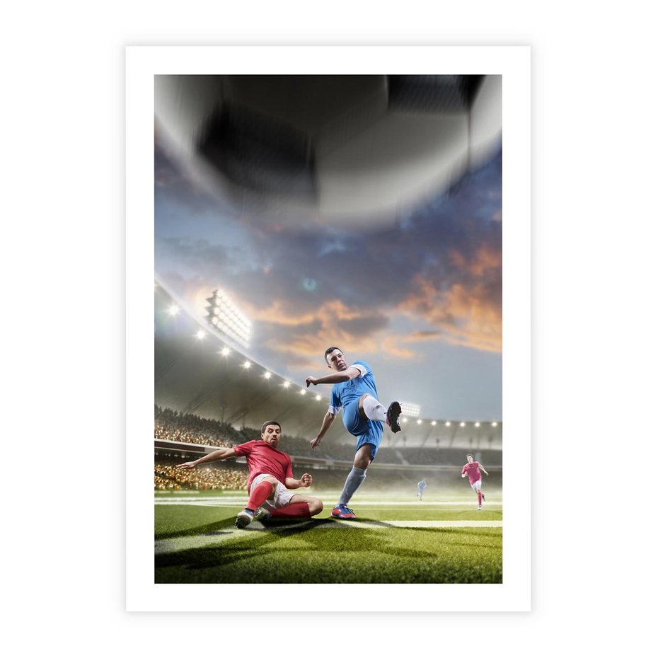 Plakat bez ramy 21x30 - Ekscytacja Sportowego Świata - gol, mecz