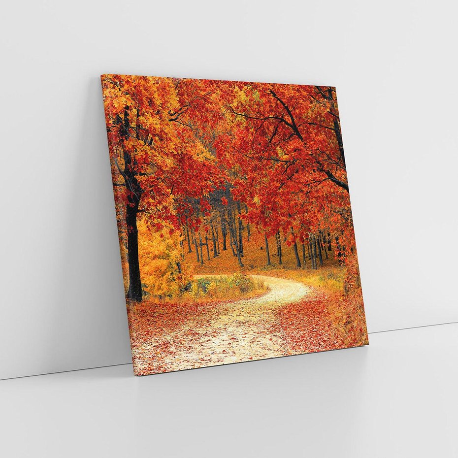 Obraz na płótnie 40x40 - Jesienna melodia lasu - jesień, las