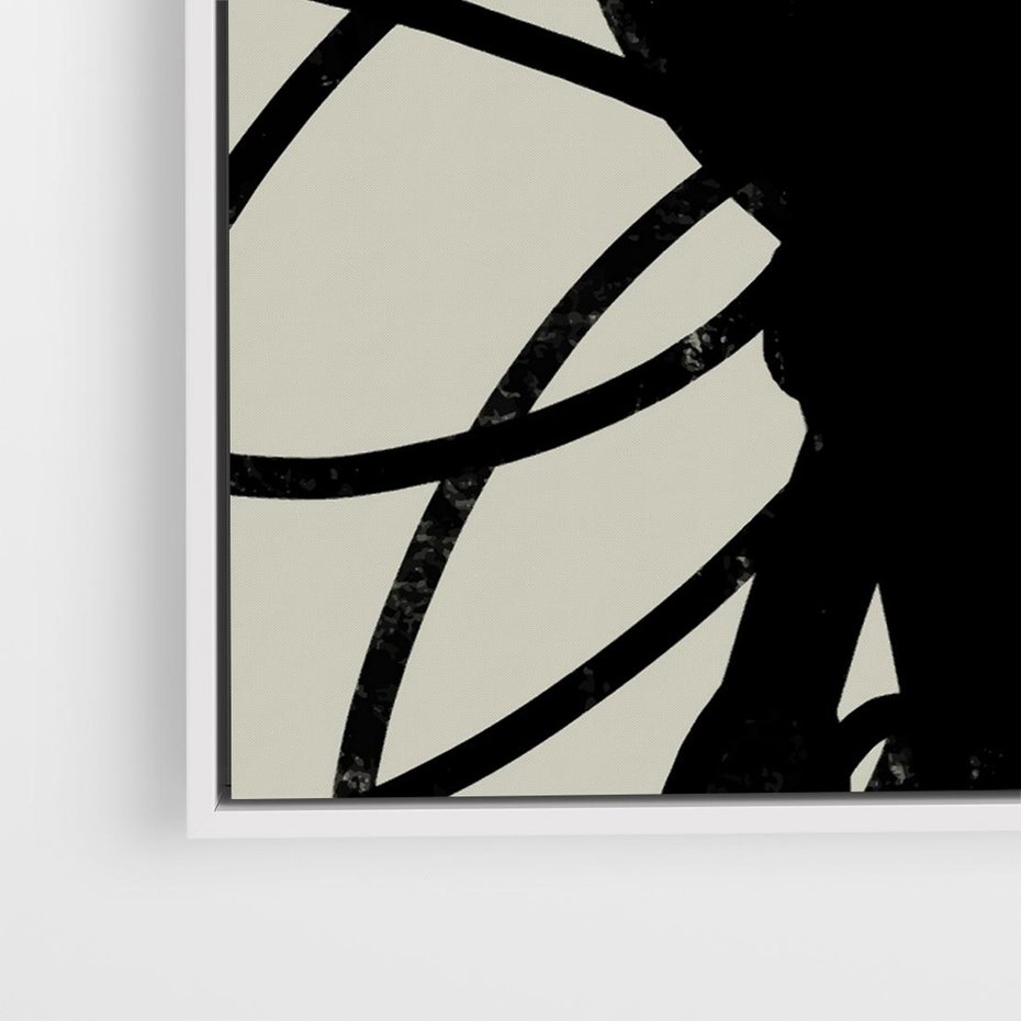 Obraz w ramie 80x80 - Modernistyczne Refleksje - abstrakcja, mroczny klimat - rama biała