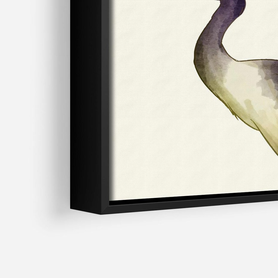 Obraz w ramie 50x50 - Kwiatowa Ekspresja - japońska sztuka, ptak - rama czarna