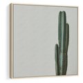 Obraz w ramie 50x50 - Zieleń i Subtelność - kaktusy, liście - rama drewno