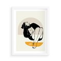 Plakat w ramie 50x70 - Kształt Kobiecego Portretu - grafika, kobieta - rama biała