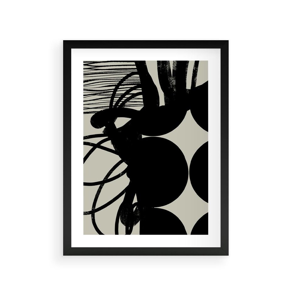 Plakat w ramie 30x40 - Modernistyczne Refleksje - abstrakcja, mroczny klimat - rama czarna