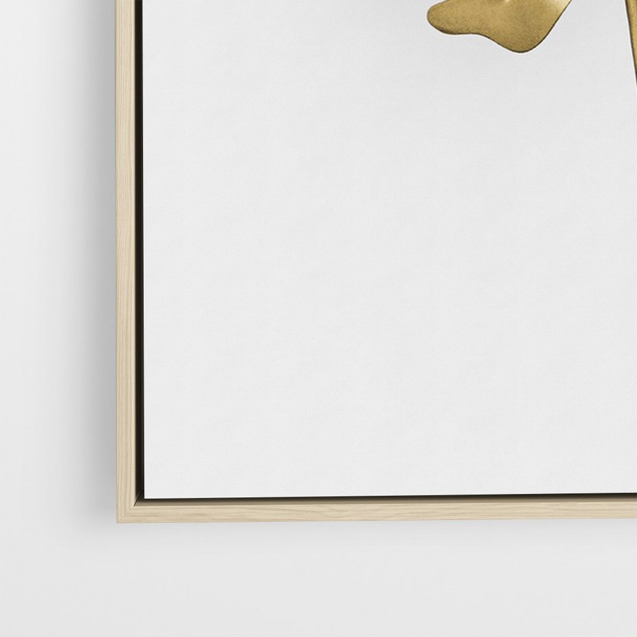 Obraz w ramie 50x70 - Ponadczasowy Urok - złote, liście - rama drewno