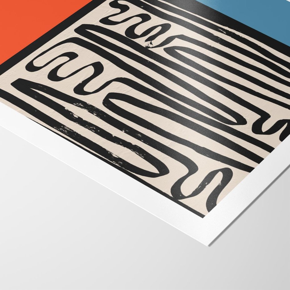 Plakat bez ramy 50x70 - Podróżne Wibracje Serca - abstrakcyjny obraz, proste linie