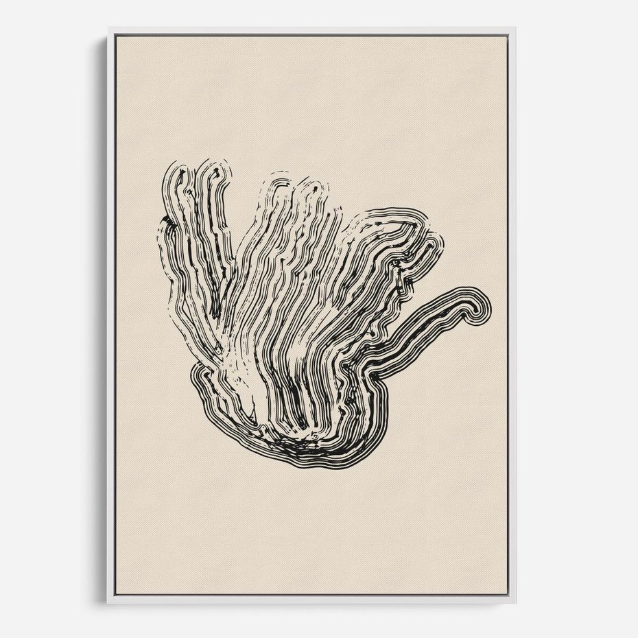 Obraz w ramie 80x120 - Abstrakcyjne Odbicie - abstrakcyjne odbicie, biało czarny - rama biała