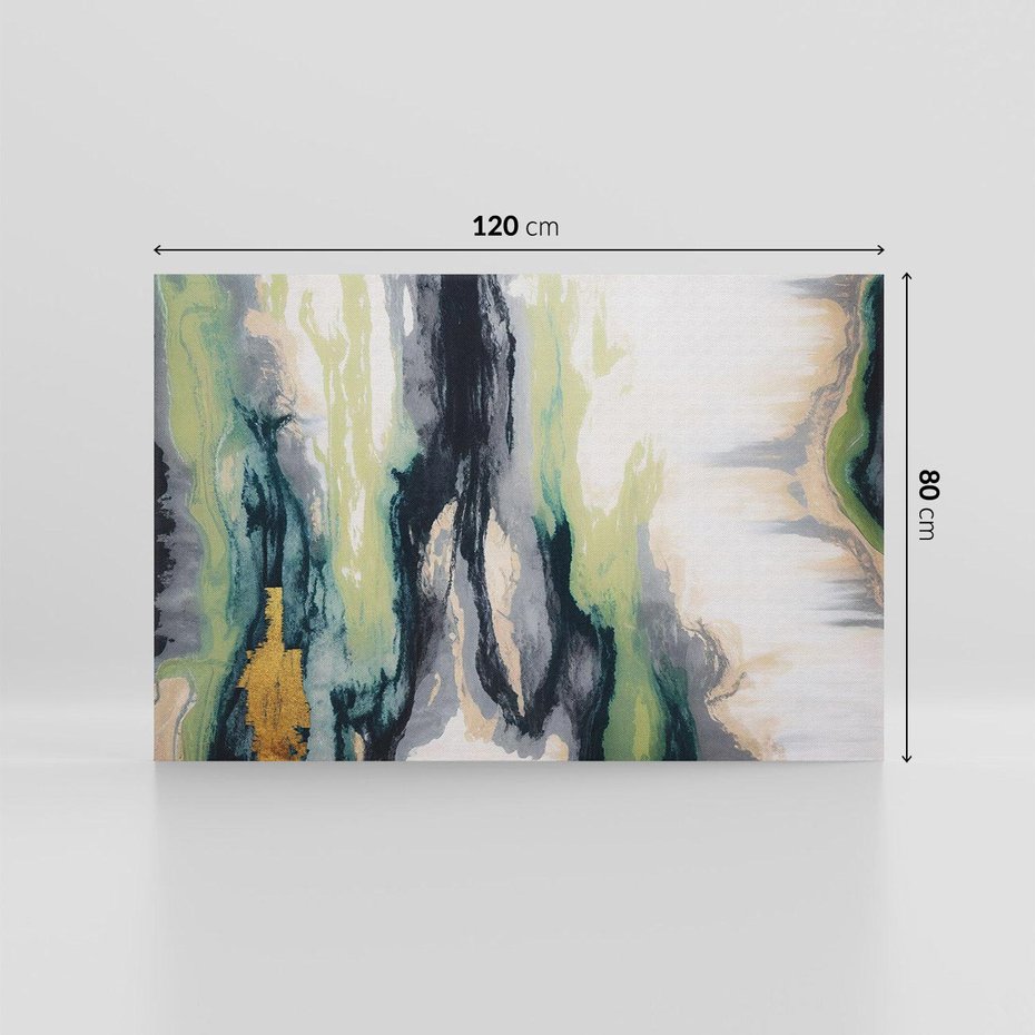 Obraz na płótnie 120x80 - Sfumowane zmysły artysty - rozmyte kolory, zieleń