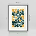 Plakat w ramie 50x70 - Impulsy Kreatywności - abstrakcyjne żółte kwiaty, kompozycja - rama czarna