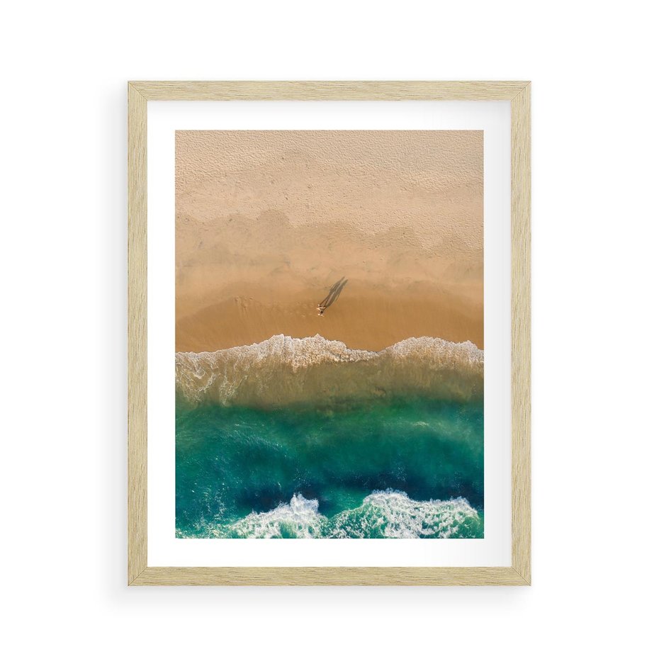 Plakat w ramie 40x50 - Nadbrzeżna Harmonia - plaża, morze - rama drewno
