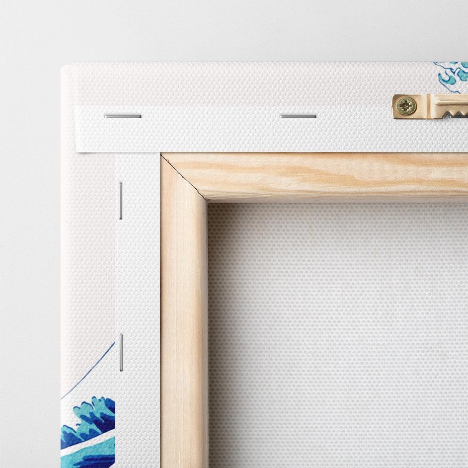 Obraz na płótnie 50x50 - Fala Japandi - wielka fala w Kaganawie, obraz Hokusai