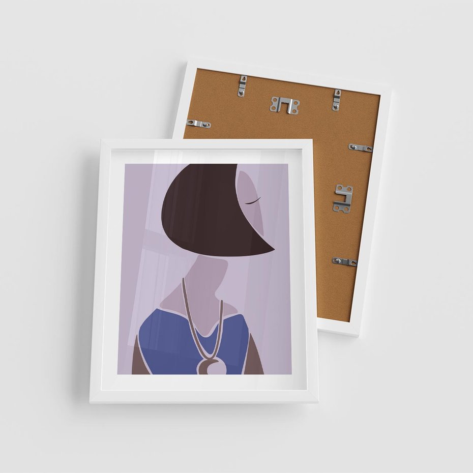 Plakat w ramie 40x50 - Kobieca Esencja - nowoczesny plakat, modern art - rama biała