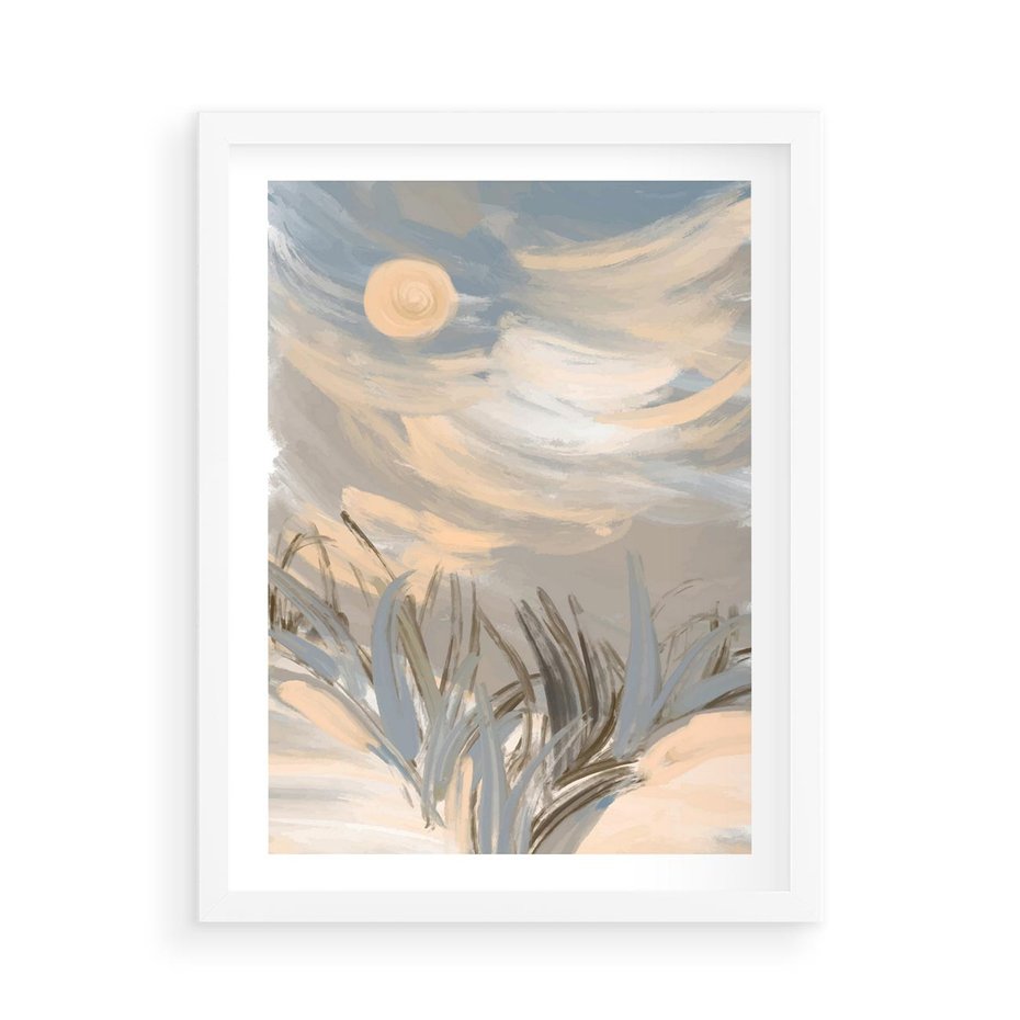 Plakat w ramie 50x70 - Światłości Taniec - akwarela, obraz - rama biała