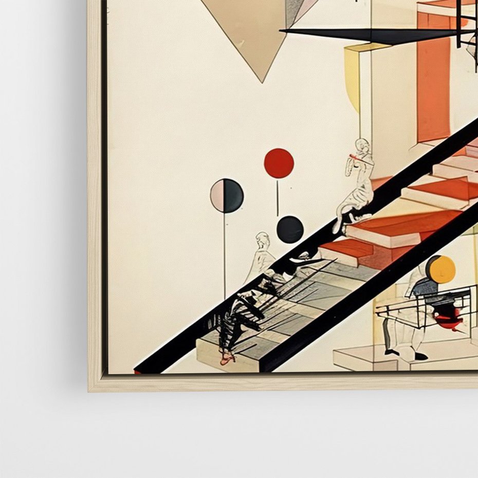 Obraz w ramie 80x120 - Kolorowe Wnętrza Inspiracji - abstrakcyjny obraz, jak kandinsky - rama drewno