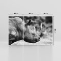 Obraz na płótnie 120x80 - Potęga Afryki - czarno biała fotografia, zbliżenie na postać nosorożca