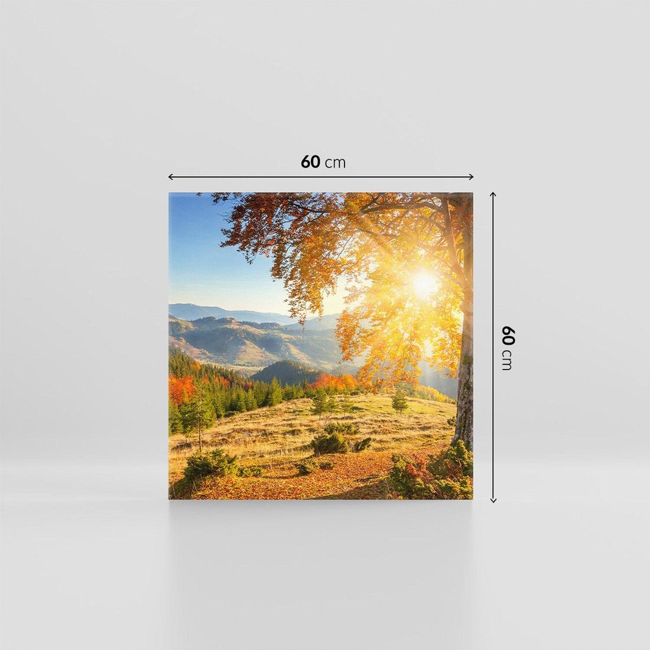 Obraz na płótnie 60x60 - Bliskość natury - góry, drzewo