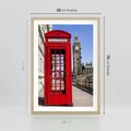 Plakat w ramie 50x70 - Ikoniczna budka telefoniczna w Londynie - budka, telefoniczna - rama drewno