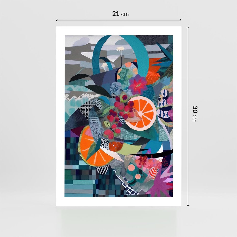 Plakat bez ramy 21x30 - Migocące Widoki Harmonii - abstrakcyjny obraz, jak picasso