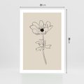 Plakat bez ramy 21x30 - Przenikający Dialog - szkic kwiatu, mnimalistyczny szkic