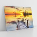 Obraz na płótnie 120x80 - Zachód słońca na pomostach - zachód, słońca