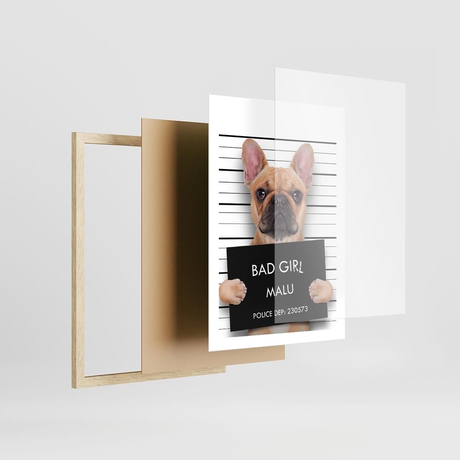 Plakat w ramie 50x70 - przyjaciel na zawsze - pies, piesek - rama drewno