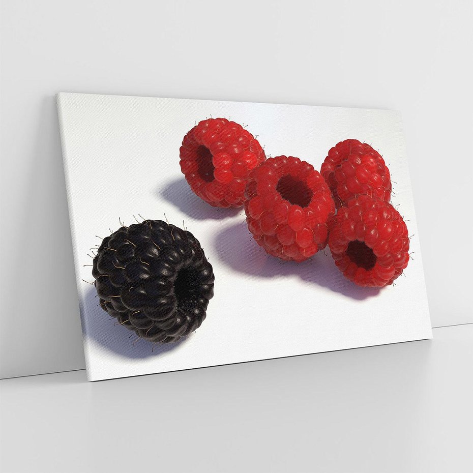 Obraz na płótnie 70x50 - Maliny Jeżyny Owoce - maliny, jeżyny
