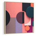 Obraz w ramie 80x80 - Przenikanie przestrzeni czasu - abstrakcja, geometria - rama drewno