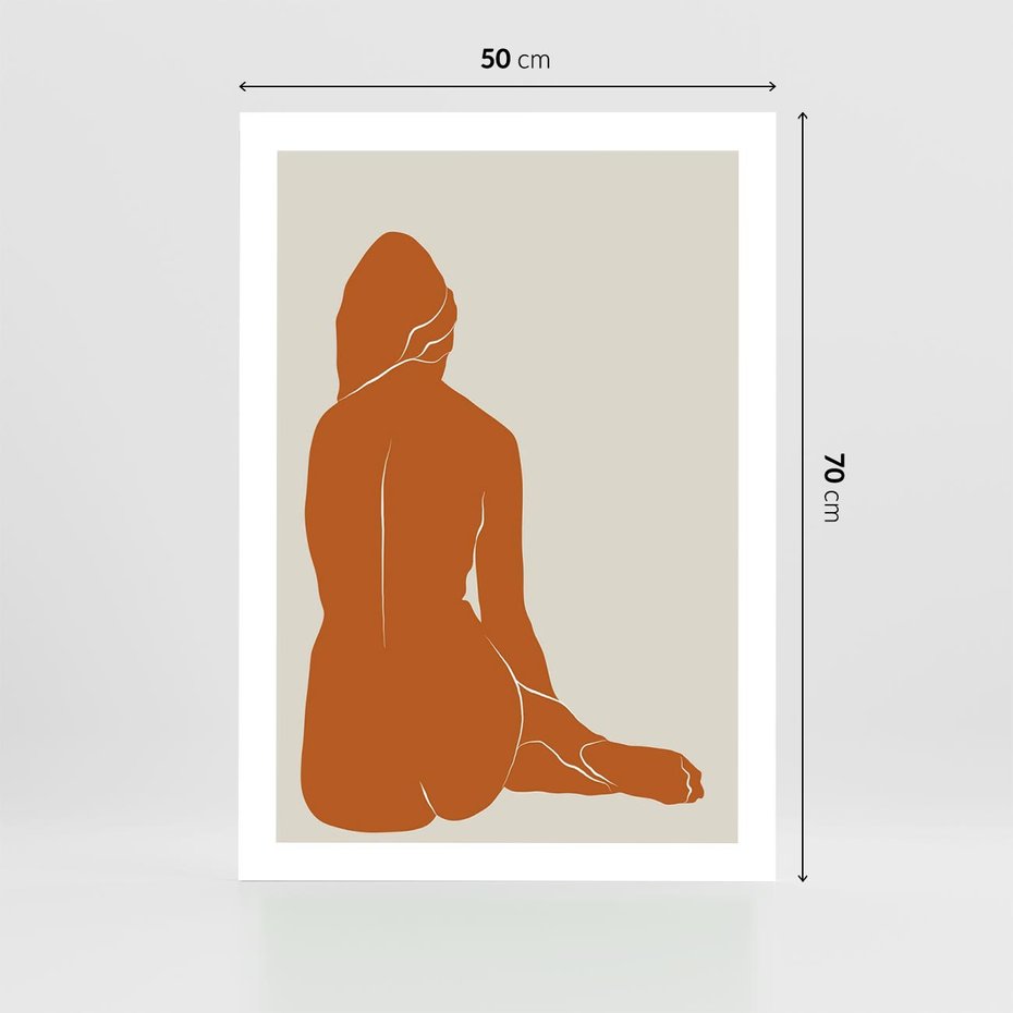 Plakat bez ramy 50x70 - Kobieca Sylwetka w Stylu Modernistycznym - modernistyczny pakat, kobieca sylwetka