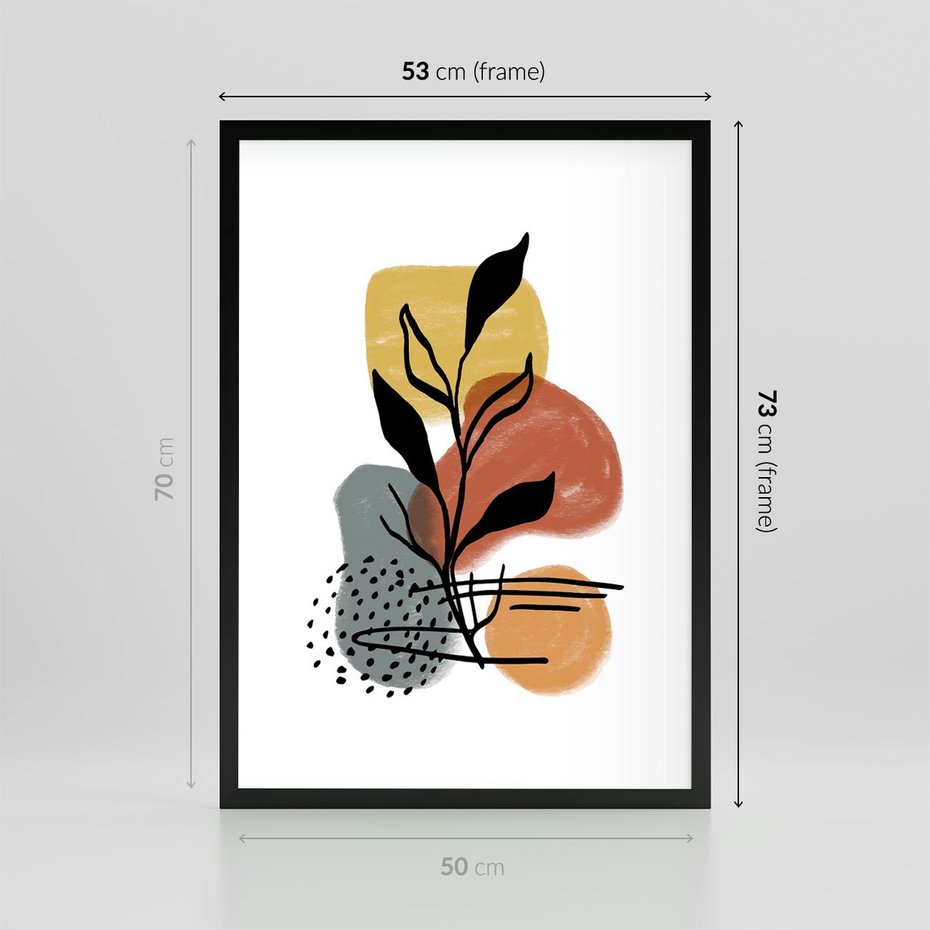 Plakat w ramie 50x70 - Energetyczne Refleksje - abstrakcja, sztuka nowoczesna - rama czarna