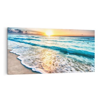 Obraz na płótnie 100x50 - Spokój morza: moment relaksu - plaża, morze