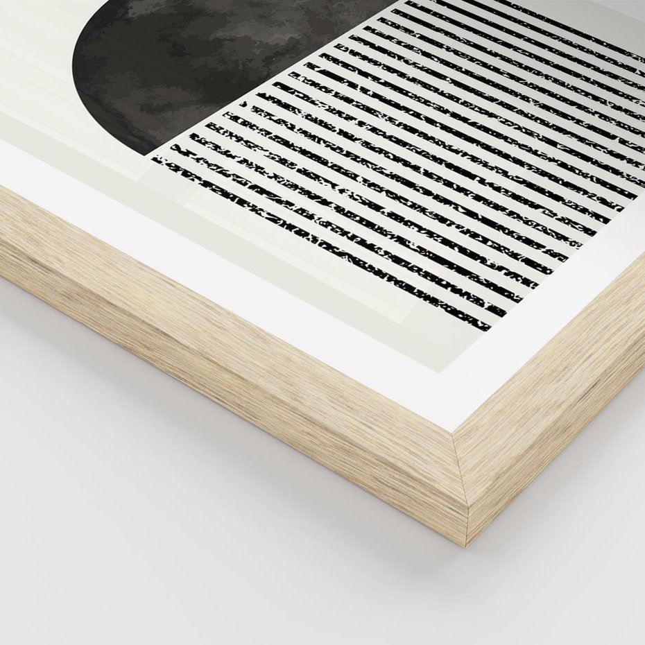 Plakat w ramie 30x40 - Księga Wibracji - abstrakcyjne czarno białe formy, minmalizm - rama drewno