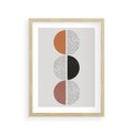 Plakat w ramie 30x40 - Eksperymenty z Geometrią - geometryczny plakat, sztuka nowoczesna - rama drewno